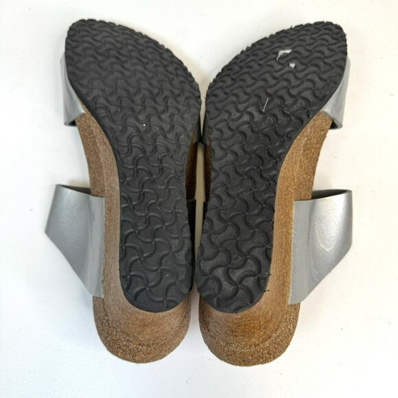 Birkenstock Papillio Dorothy Wedge Sandals Shoes Womens Size 42 US 11 Silver - Picture 9 of 9